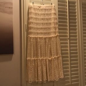 Long Ivory lace skirt